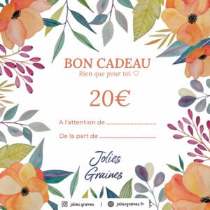 Carte cadeau pour aquarelle artisanale de Jolies Graines - valeur 20€