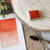 Aquarelle artisanale Terracotta en quart de godet