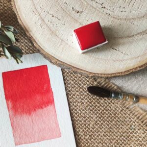 Aquarelle artisanale Coquelicot en demi-godet