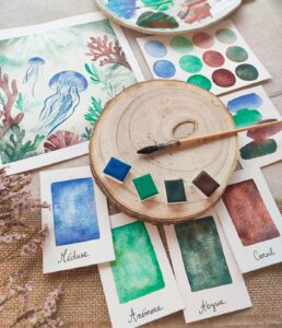 Collection Trésors des profondeurs - Aquarelles artisanales de Jolies Graines