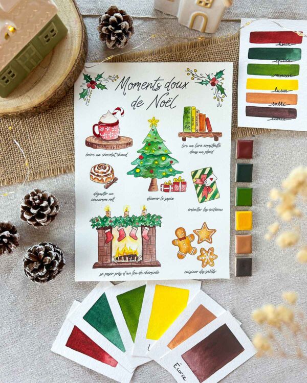 Réconfort de l'hiver - Palette de 6 couleurs + coloriage de Noël – Image 3