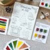 Réconfort de l'hiver - Palette de 6 couleurs + coloriage de Noël