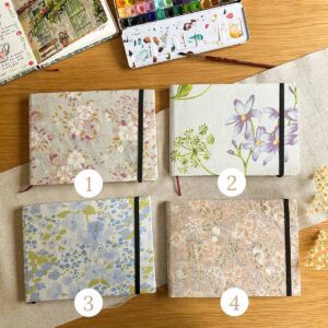 Carnet aquarelle en tissu – Format Paysage (14,8 × 21 cm)