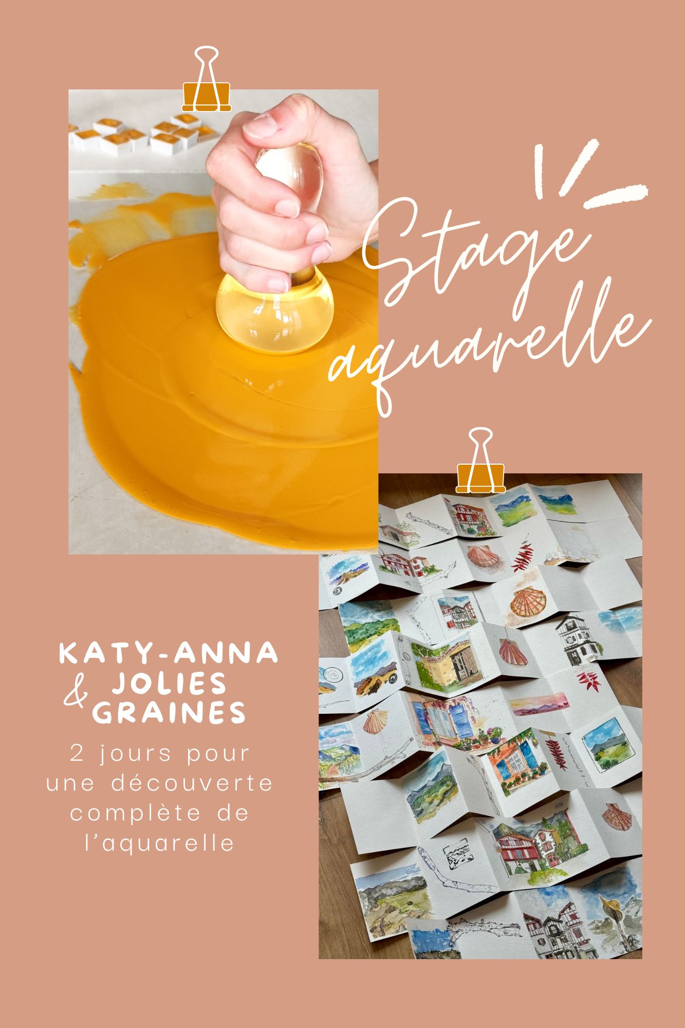 Stage aquarelle à Bordeaux - Jolies Graines x Katy-Anna