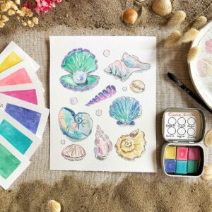 Écume Nacrée - Palette 6 couleurs pailletées